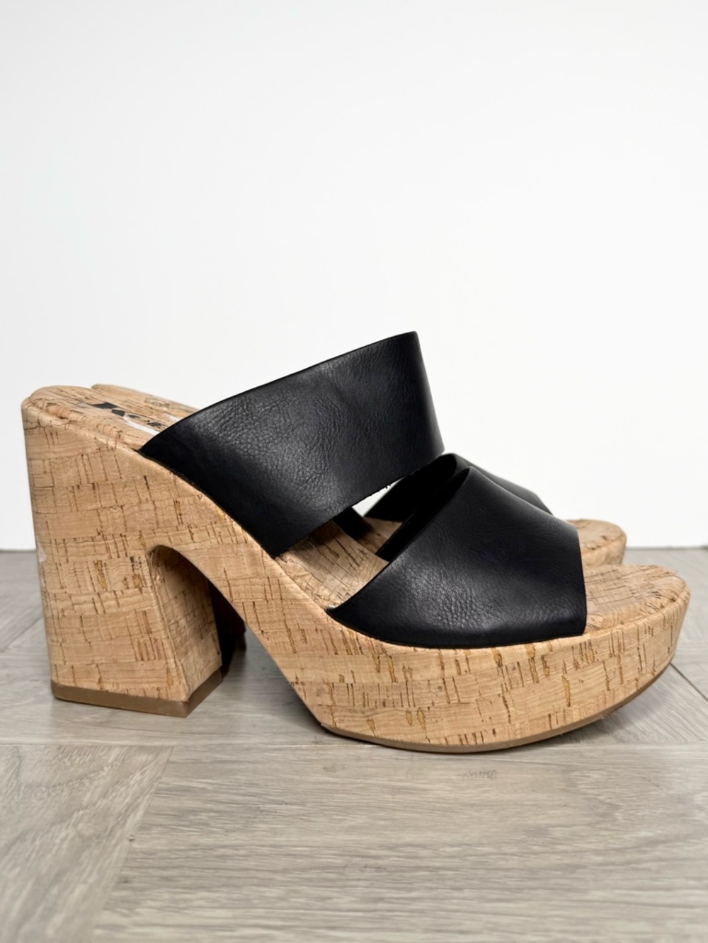 Korks Kork Ease Dezi Black Cork Heeled Sandal 11M